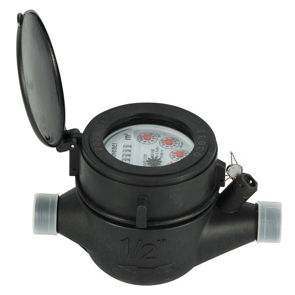 Plastic wet water meter